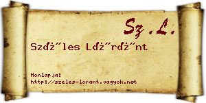 Széles Lóránt névjegykártya