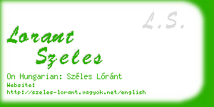 lorant szeles business card